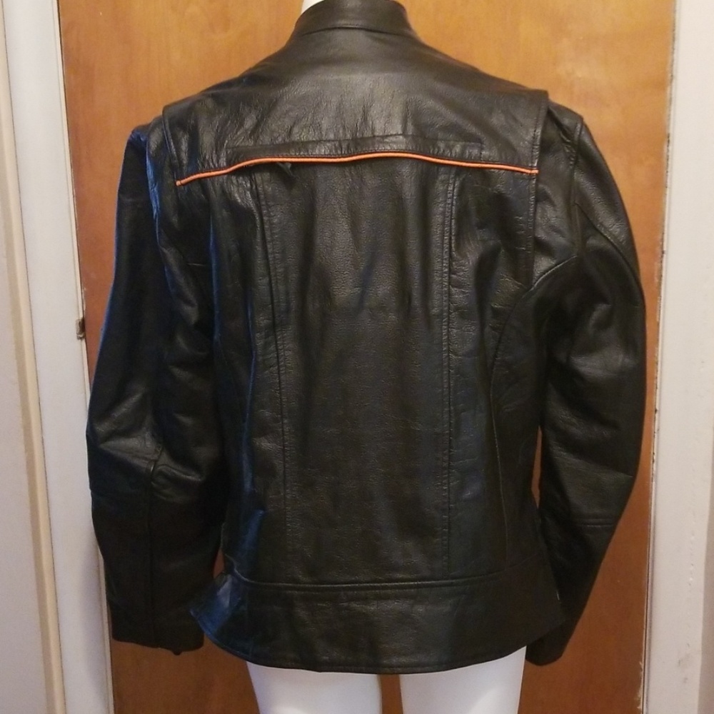 Xelement Ladies Leather Biker Jacket - Picture 2 of 3